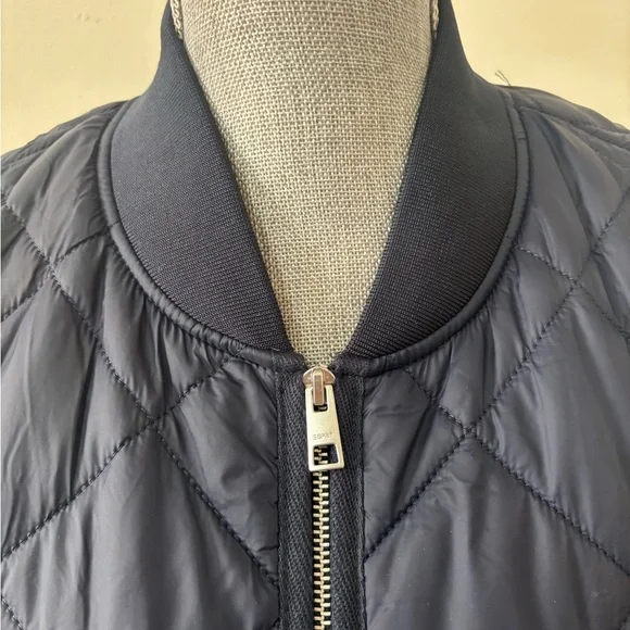 Esprit Blue Bomber Jacket with Quilted Design - Picture 4 of 9